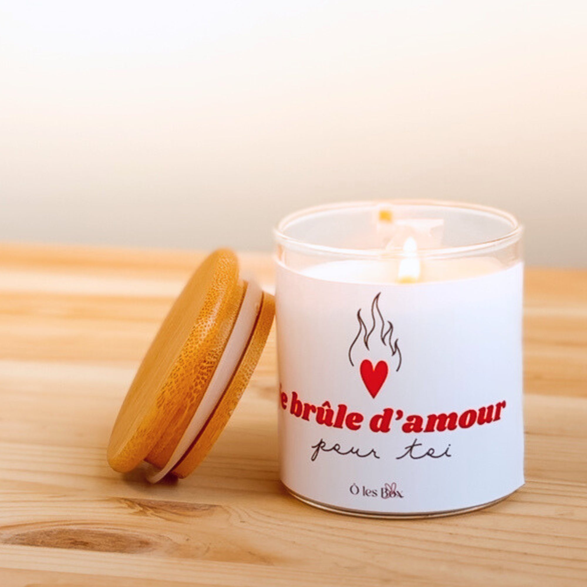 Bougie "Je brûle d'amour pour toi"