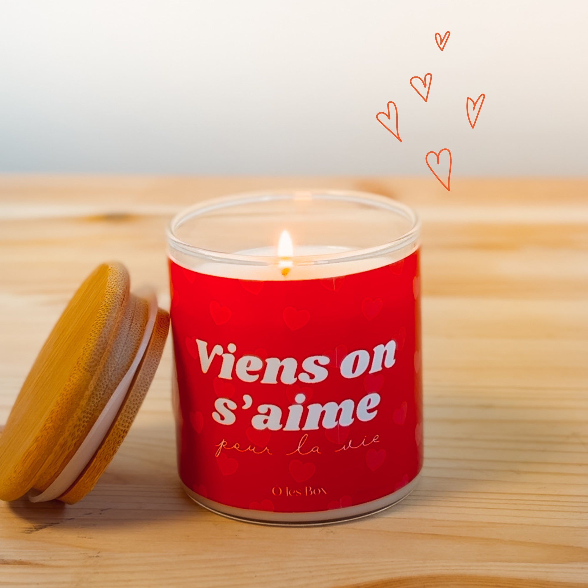 Bougie "Viens on s'aime pour la vie"