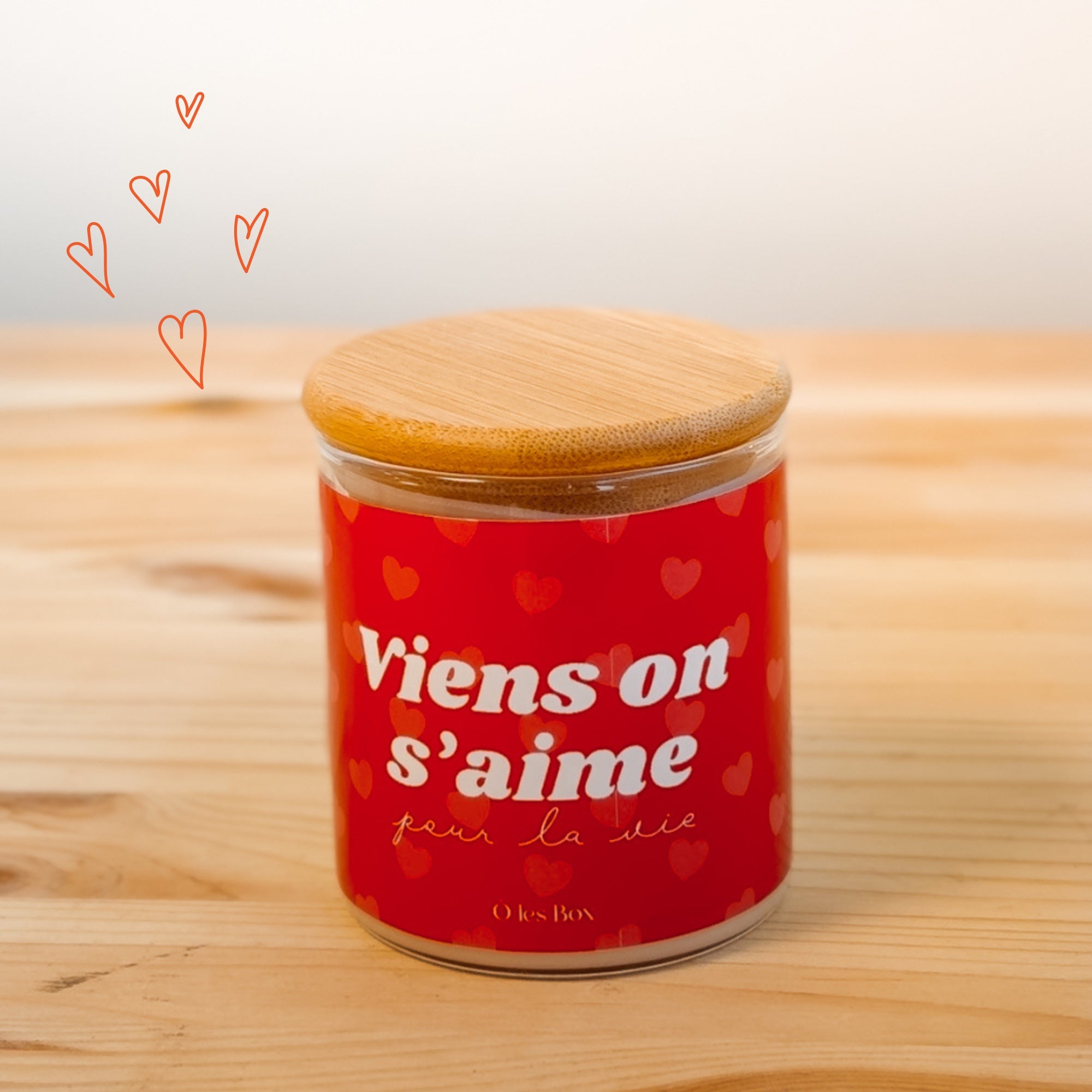 Bougie "Viens on s'aime pour la vie"