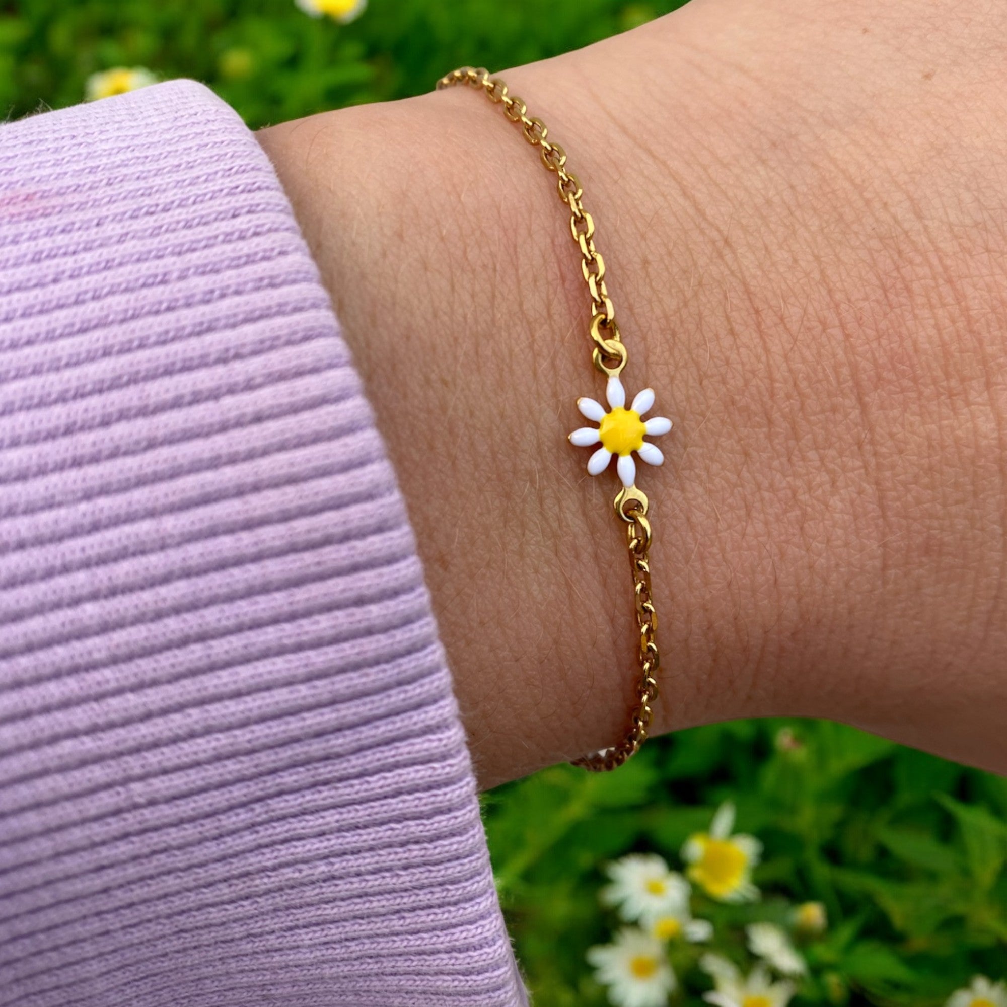 Bracelet Marguerite acier inoxydable