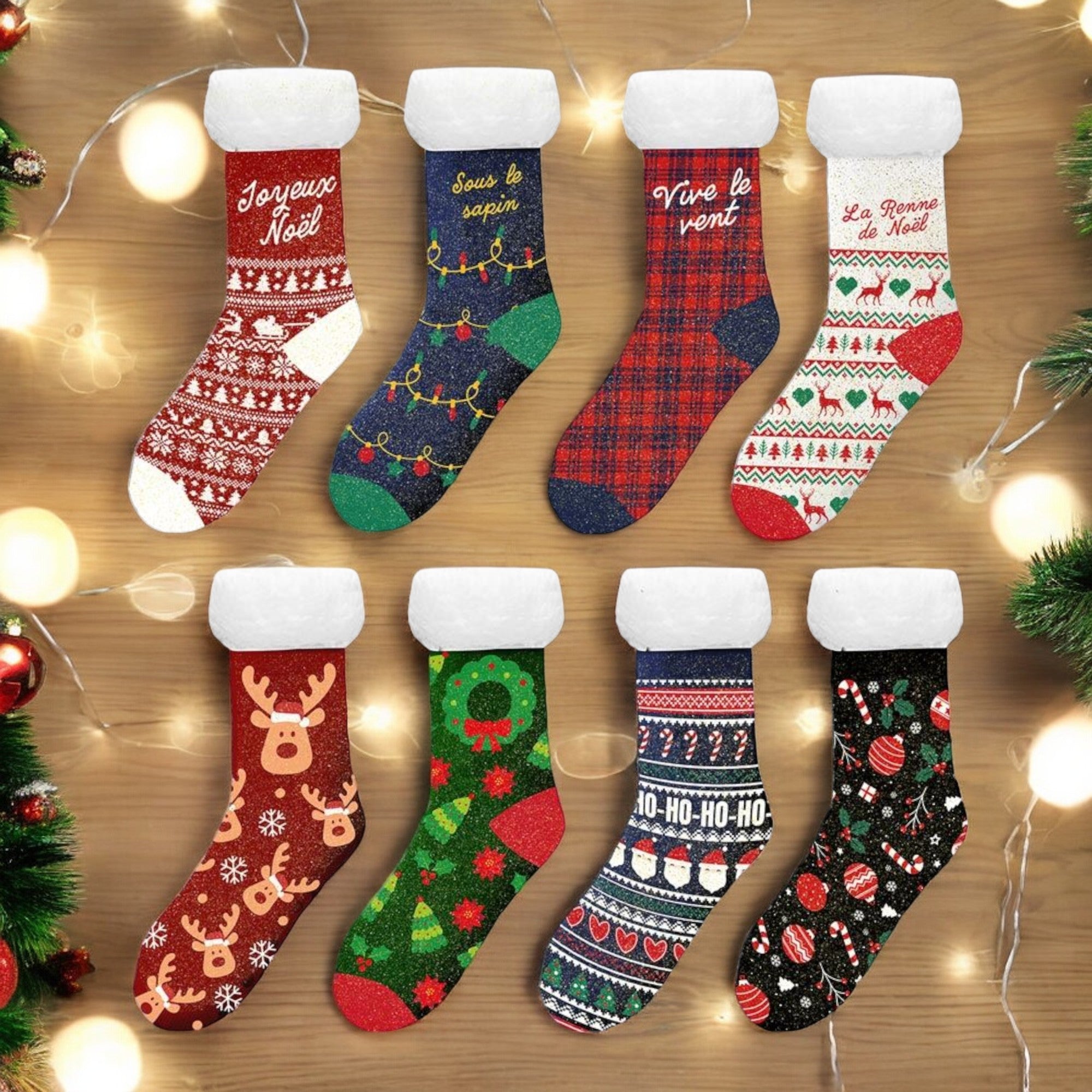 Chaussettes moumoutes de Noël