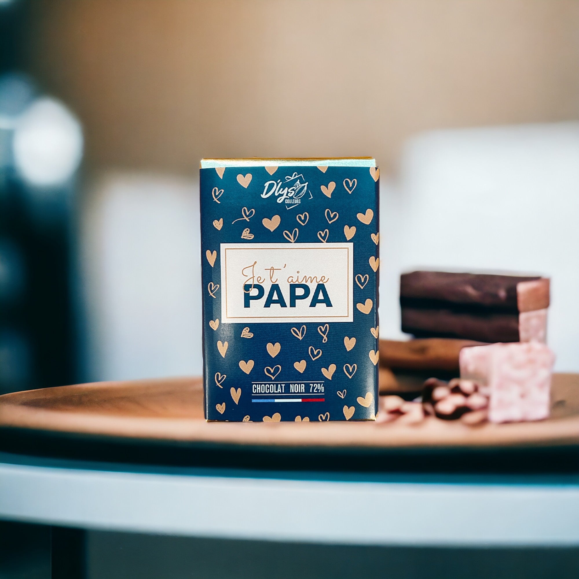 Mini tablette chocolat noir "Je t'aime Papa"