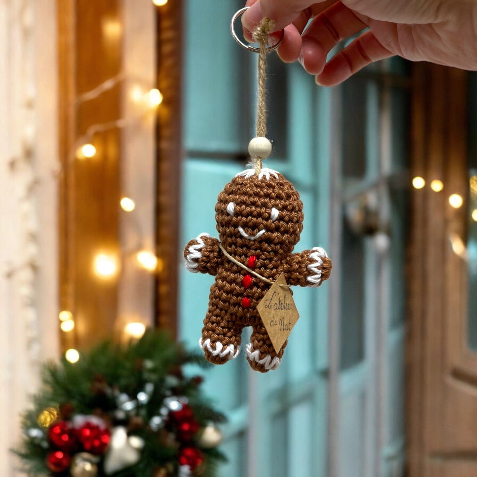 Porte-clé Bonhomme en pain d'épices au crochet