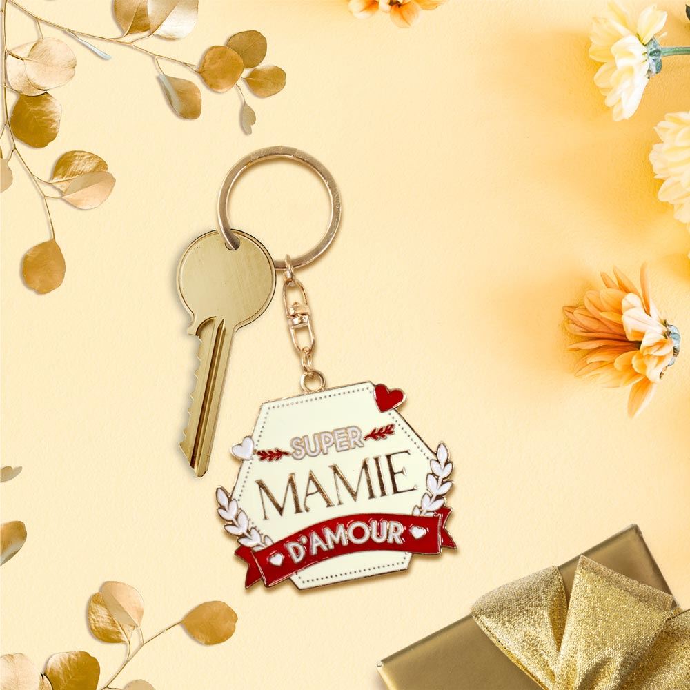 Porte-clés "Super Mamie d'amour"