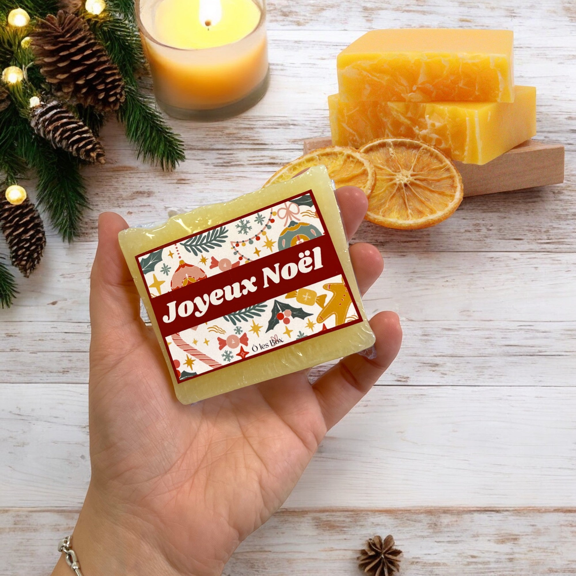 Savon artisanal Mandarine Miel "Joyeux Noël"