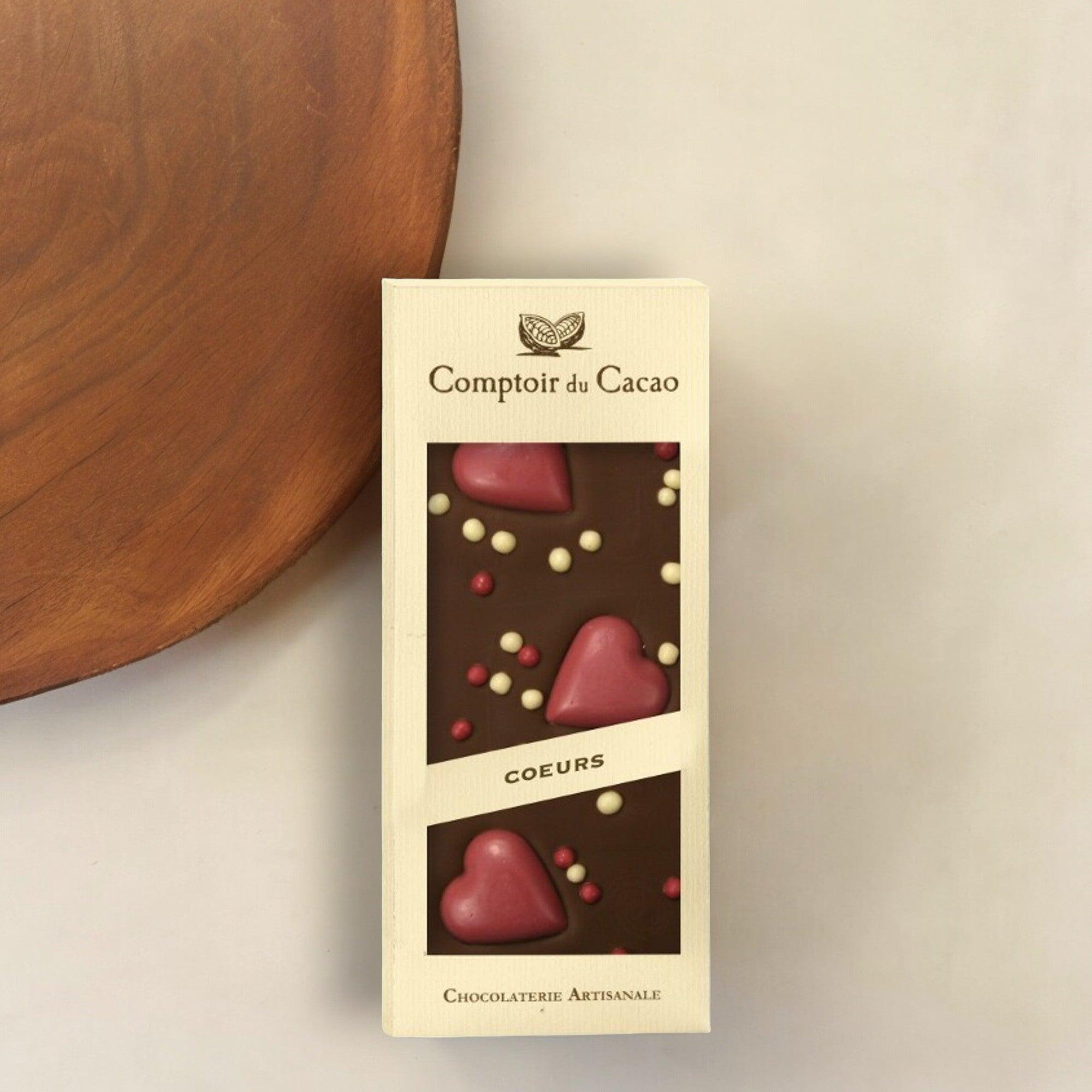 Tablette de chocolat Coeurs - Ô les Box